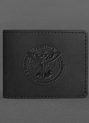 Кожаная обложка на удостоверение главного управления разведки черная crazy horse