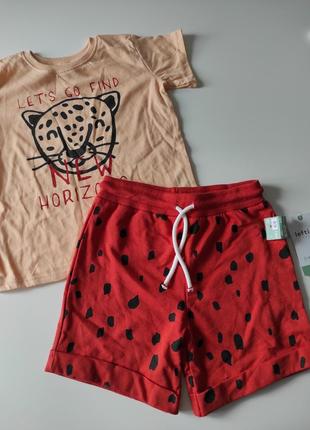 Футболка шорти лефтіс 3 4 роки lefties мальчику хлопчику комплект тигр 🐯 літо1 фото