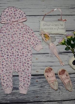 6 - 9 месяцев 74 см фирменный спортивный комбинезон ромпер человечек прованс цветы