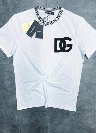 Дольче габбана белая футболка / брендовые мужские футболки dolce gabbana
