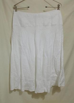 Дизайнерская юбка белая льняная люкс бренд *john richmond* 46-52р3 фото
