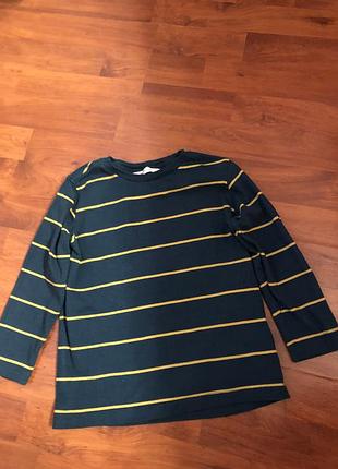 Темно-зелена смугаста кофтинка лонгслів