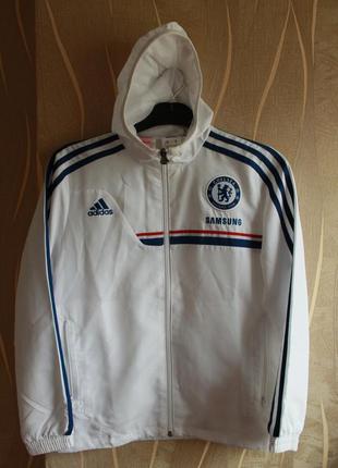 Захвавтывающая детская фирменная белая ветровка adidas chelsea