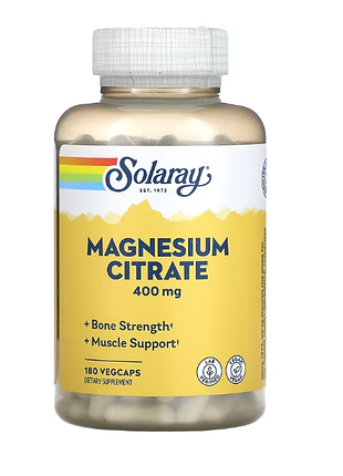 Solaray magnesium citrate цитрат магнію 133 мг 180 капсул