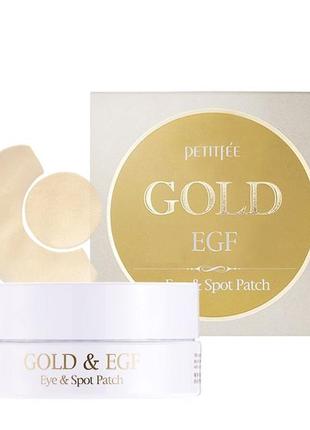 Гидрогелевые патчи для глаз с золотом и egf - petitfee gold & egf eye & spot patch 60шт + 30 точечных патчей