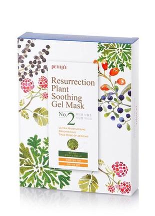 Зволожувальна маска для обличчя petitfee resurrection plant soothing gel mask 30 g x10 шт.1 фото