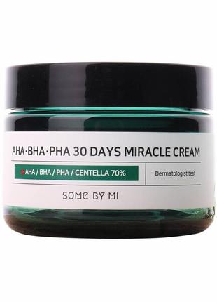 Кислотний крем для проблемної шкіри some by mi aha. bha. pha 30 days miracle cream 60ml