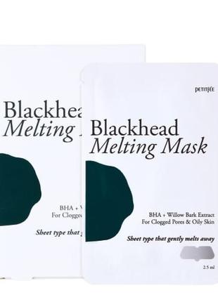 Тающая маска для носа против чёрных точек petitfee blackhead melting mask 2.5ml - 1шт