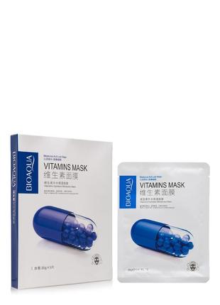 Тканевая витаминная маска bioaqua vitamins hydration moisturize mask 30г1 фото