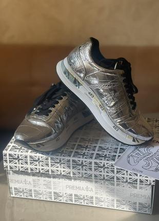 Premiata серебристые женские кроссовки conny 4818