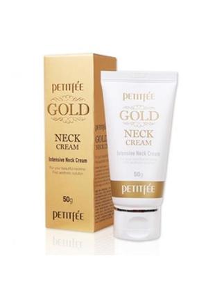 Крем для шеи и декольте с золотом petitfee gold neck cream 50g