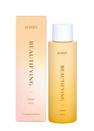 Тонер для лица с ферментированным экстрактом камелии petitfee beautifying toner 150ml