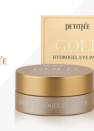 Гидрогелевые патчи для глаз с золотым комплексом +5 - petitfee gold hydrogel eye patch 60шт1 фото