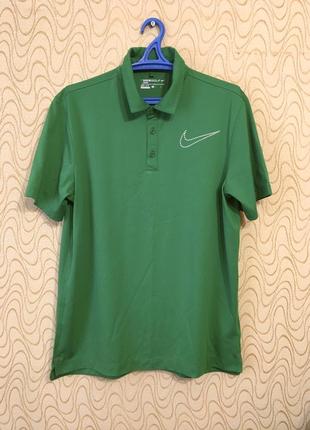 Футболка поло nike golf tiger woods найк гольф green polo shirt майка спортивная для гольфа спорта бега зала фитнеса беговая зелёная adidas1 фото