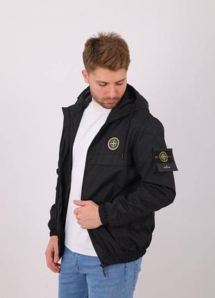 Черная ветровка stone island