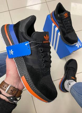 Мужские  черные замшевые кроссовки с сеткой adidas zx 500 rm 🆕 адидас зх 500