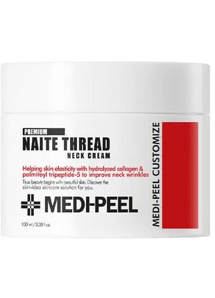 Лифтинг-крем для шеи с пептидным комплексом medi-peel premium naite thread neck cream 100ml