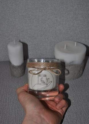Соевая свеча в стакане с потрескивающимся глотком2 фото
