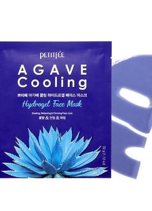 Гидрогелевая охлаждающая маска для лица с экстрактом агавы petitfee agave cooling hydrogel face mask 32g - 1шт1 фото