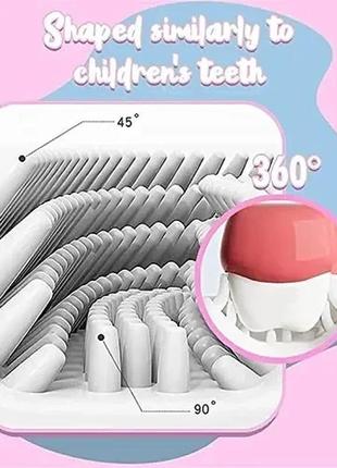 Дитяча u-подібна зубна щітка капа для дітей на 360 градусів рожева (діаметр 4,5)6 фото