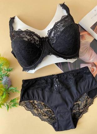 Жіноча чорна білизна комплект великого розміру