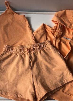 Комплект костюм шорты топ майка кофта с капюшоном худи george 11-12 лет 146-152 см