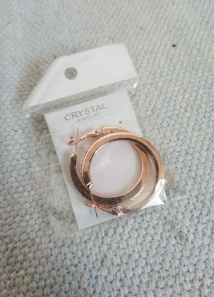 Женские круглые серьги бижутерия. crystal