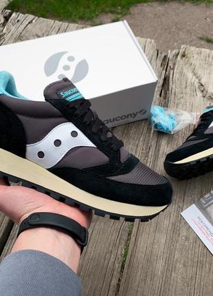 Женские кроссовки saucony jazz 81 nm 60613-12s black blue4 фото