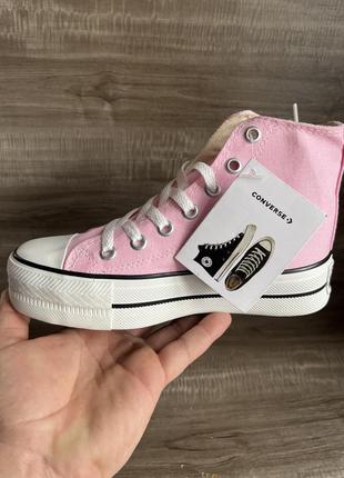 Кеди високі рожеві converse2 фото