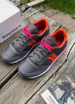 Женские кроссовки saucony jazz original 1044-624s grey orange9 фото