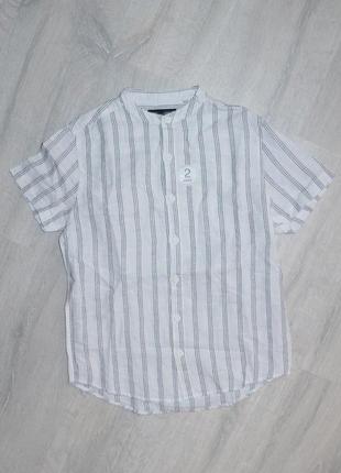 Блуза в полосу лен/ хлопок рост 146