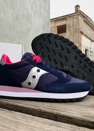 Женские кроссовки saucony jazz original 1044-630s navy pink2 фото