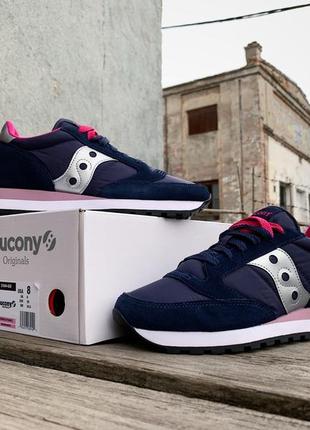 Женские кроссовки saucony jazz original 1044-630s navy pink8 фото