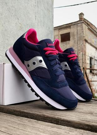 Женские кроссовки saucony jazz original 1044-630s navy pink1 фото