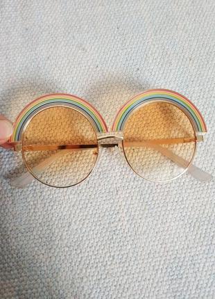Женские унисекс яркие радужные солнцезащитные круглые очки doller retro7 фото