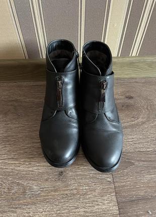 Ботинки кожаные весна черные2 фото