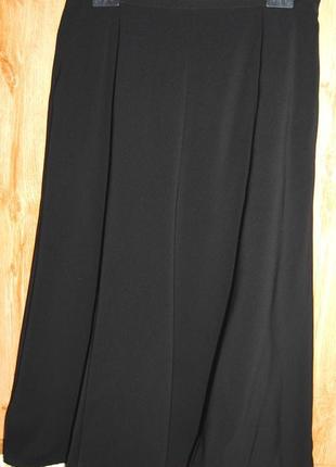 Женственная брендовая черная юбка миди на подкладке пот 38 см2 фото