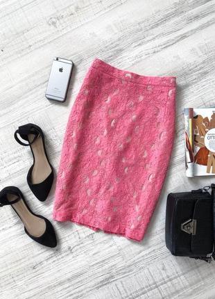 Шикарная кружевная розовая юбка hm3 фото