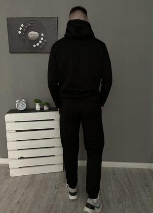 Базовый спортивный костюм унисекс чёрный худи и штаны2 фото