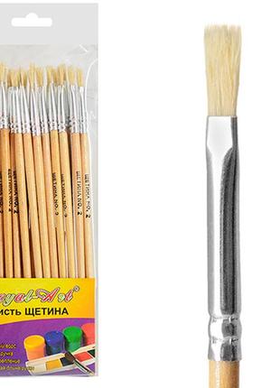 Кисть для рисования щетина №6, 25 шт в упаковке, 21*8см, st01663