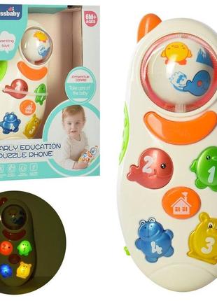 Музыкальная развивающая игрушка телефон, свет, звук, 9907