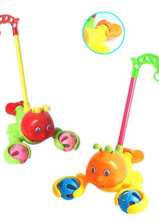 Игрушка-каталка на палочке краб, 2 цвета микс, 38см, 198-13