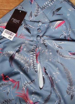 Шикарная блузочка в принте птичек от бренда next3 фото