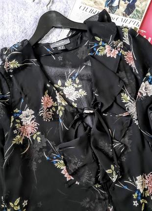 Романтическая прозрачная блуза с воланами большой размер2 фото