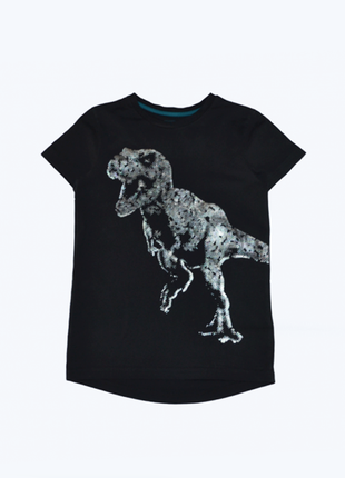 Чорна футболка з динозавром next на хлопчика 7 років2 фото
