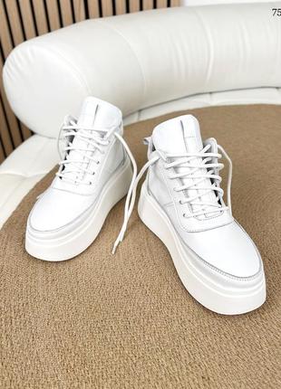 Деми ботинки, белый, натуральная кожа6 фото