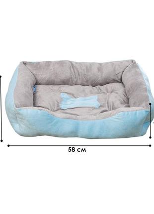 Лежак для кошек и собак taotaopets 545508 blue m 58*46 см мягкий и уютный6 фото