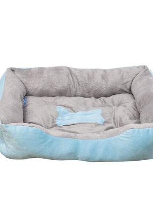 Лежак для кошек и собак taotaopets 545508 blue m 58*46 см мягкий и уютный1 фото