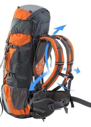 Рюкзак треккинговый (туристический, походный) naturehike orange&grey оранжевый3 фото