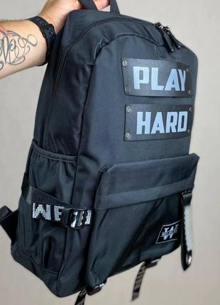 Городской черный рюкзак портфель повседневный унисекс прочный с удобными отделениями водоотталкивающий4 фото